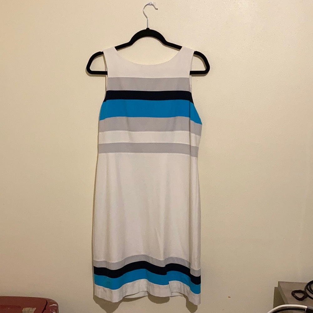 White House BlackMarket sleeveless mult colored dress.